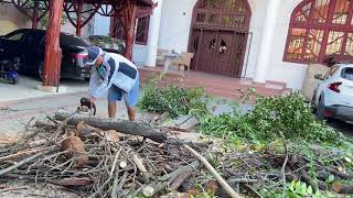 We clean for the gazebo