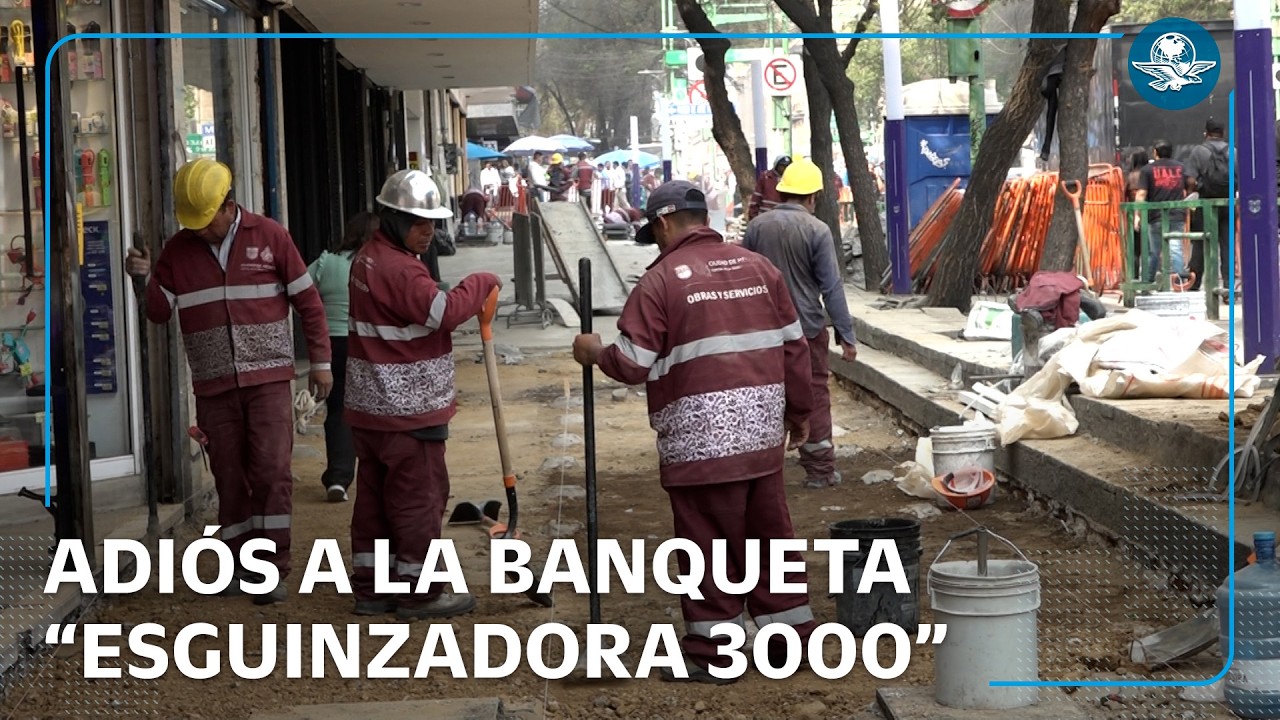 Por fin reparan la peligrosa banqueta “esguinzadora” del Eje Central