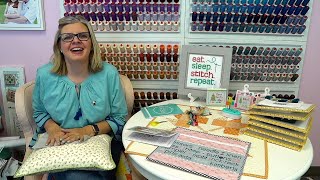 FlossTube #33: Jolly July, WIPs, and a Vintage Cloth Update!