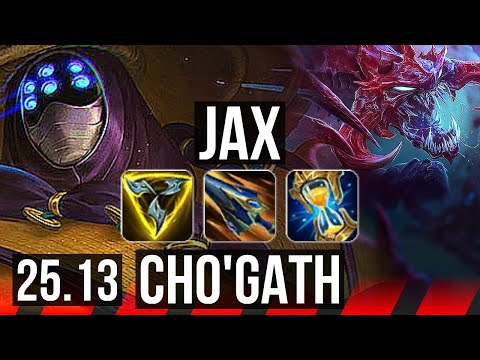 JAX vs CHO'GATH (TOP) | 42k DMG, 17/3/13, Godlike | EUW Challenger | 25.13
