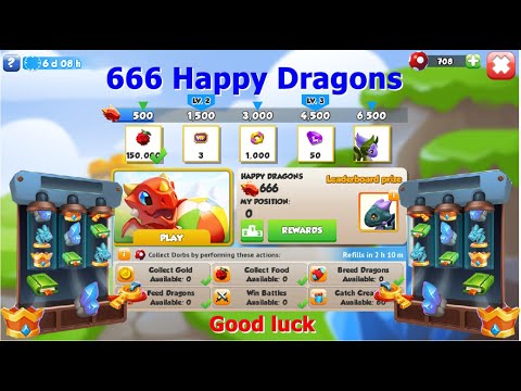 666 Happy Dragon-Dragon Mania Legends | Hatched Skyhorn Dragon | DML