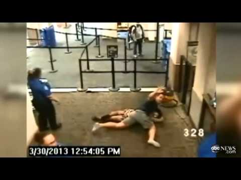 Hero Cop Tackles Female Airport Attacker