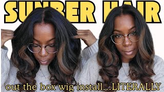 I Tried the LAGOS HAIRLINE...Kind of? NO HEAT PreStyled Wig Install NO Glue NO Baby Hair SUNBER HAIR