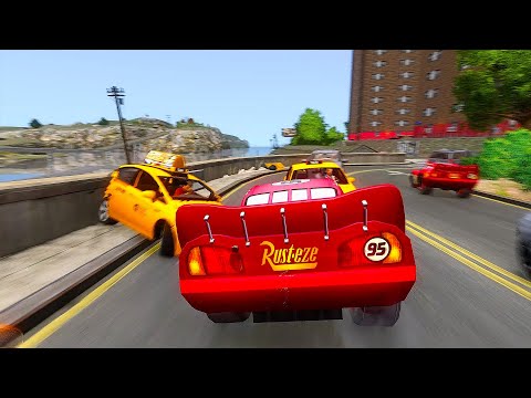 Crazy Lightning McQueen Crashes - GTA 4 Real Car Crashes Ep.55