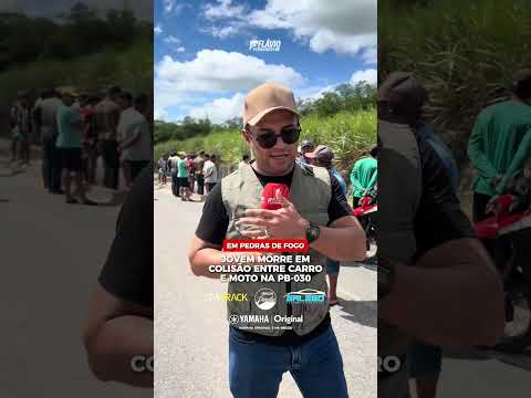 Jovem morre em colisão entre moto e carro na PB-030, em Pedras de Fogo