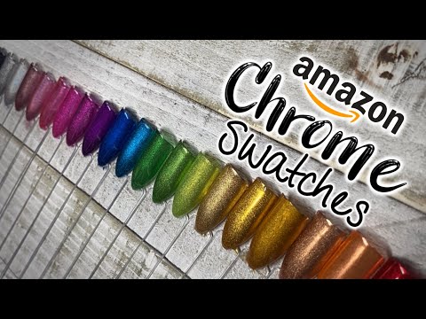 Swatching Nail Chrome Powders from Amazon