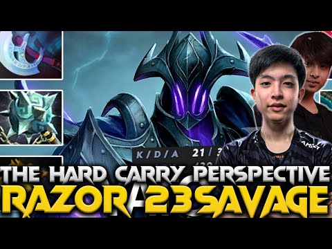 Crazy Play 23Savage Razor The Hard Carry - Dota 2 Pro Gameplay 7.37C #23savage #razor