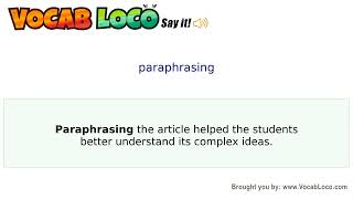 Video thumbnail for paraphrasing