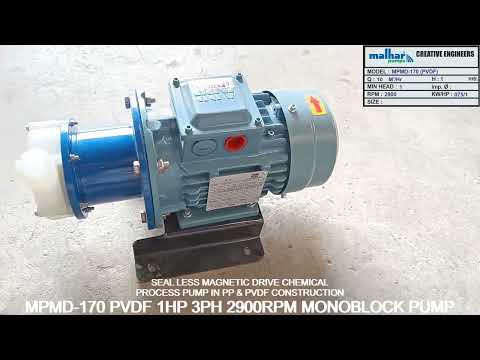 Sealless magnetic drive chemical process pump