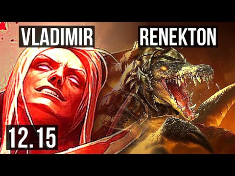 VLADIMIR vs RENEKTON (TOP) | Penta, Rank 6 Vlad, 300+ games, Dominating | KR Challenger | 12.15
