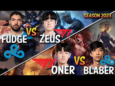 C9 Fudge vs T1 Zeus | T1 Oner vs C9 Blaber - Patch 13.20 KR Ranked