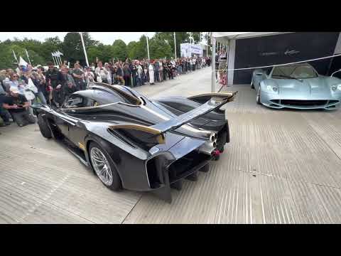 Pagani Huayra R Start-up and drive | Goodwood Festival of Speed 2022