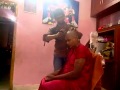 Indian Bhabhi Home Headshave By Barber