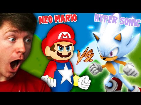 Reacting to HYPER SONIC vs NEO MARIO the BATTLE