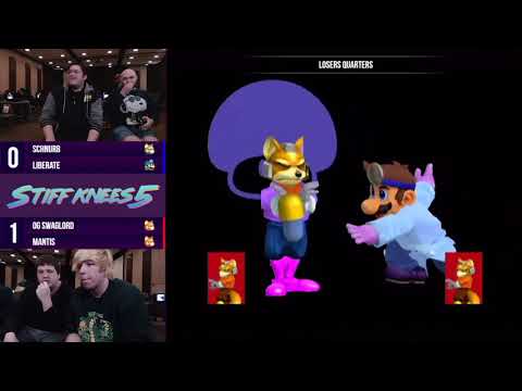 Stiff Knees 5 - Schnurb & Liberate vs. OG Swaglord & Mantis - SSBM - Losers Quarters