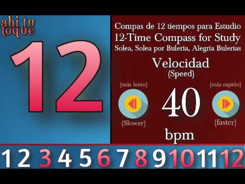 40 BPM Metrono Flamenco, Compas 12 tiempos Solea, Alegrías Bulerias 12 Time Compass for Study