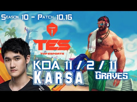 TES Karsa GRAVES vs LEE SIN Jungle - Patch 10.16 KR Ranked