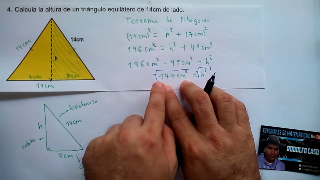 4, 5 y 6. TALLER DE ALGEBRA SOLUCIONADO. TEOREMA DE PITAGORAS; ENCONTRAR ALTURAS Y DIAGONALES.