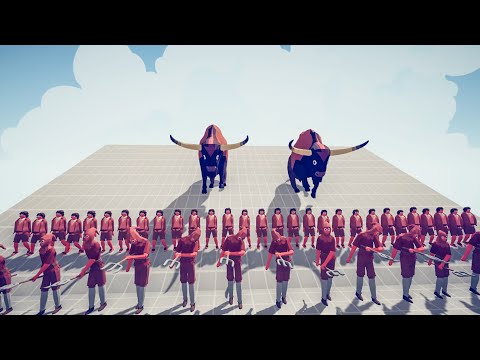 Farmer Team + Giant Bison vs Every Unit - Totally Accurate Battle Simulator TABS