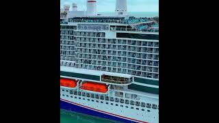 Carnival Celebration cruise ship Side view from bow to stern