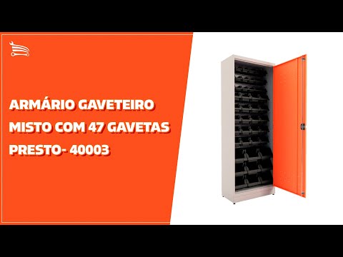 Armário Gaveteiro Misto com 47 Gavetas Pretas  - Video