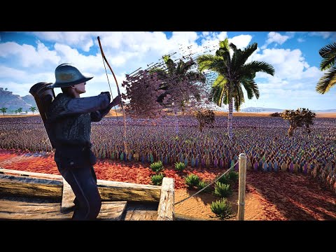 4 God Archers & 40,000 Spartans vs 1 Million Zombies - UEBS 2