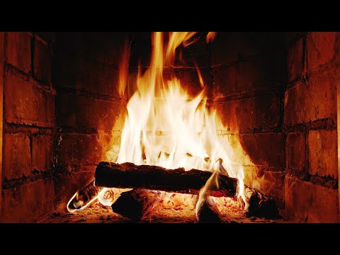 Brasvideo med julmusik | Brasa med instrumental piano (4K)