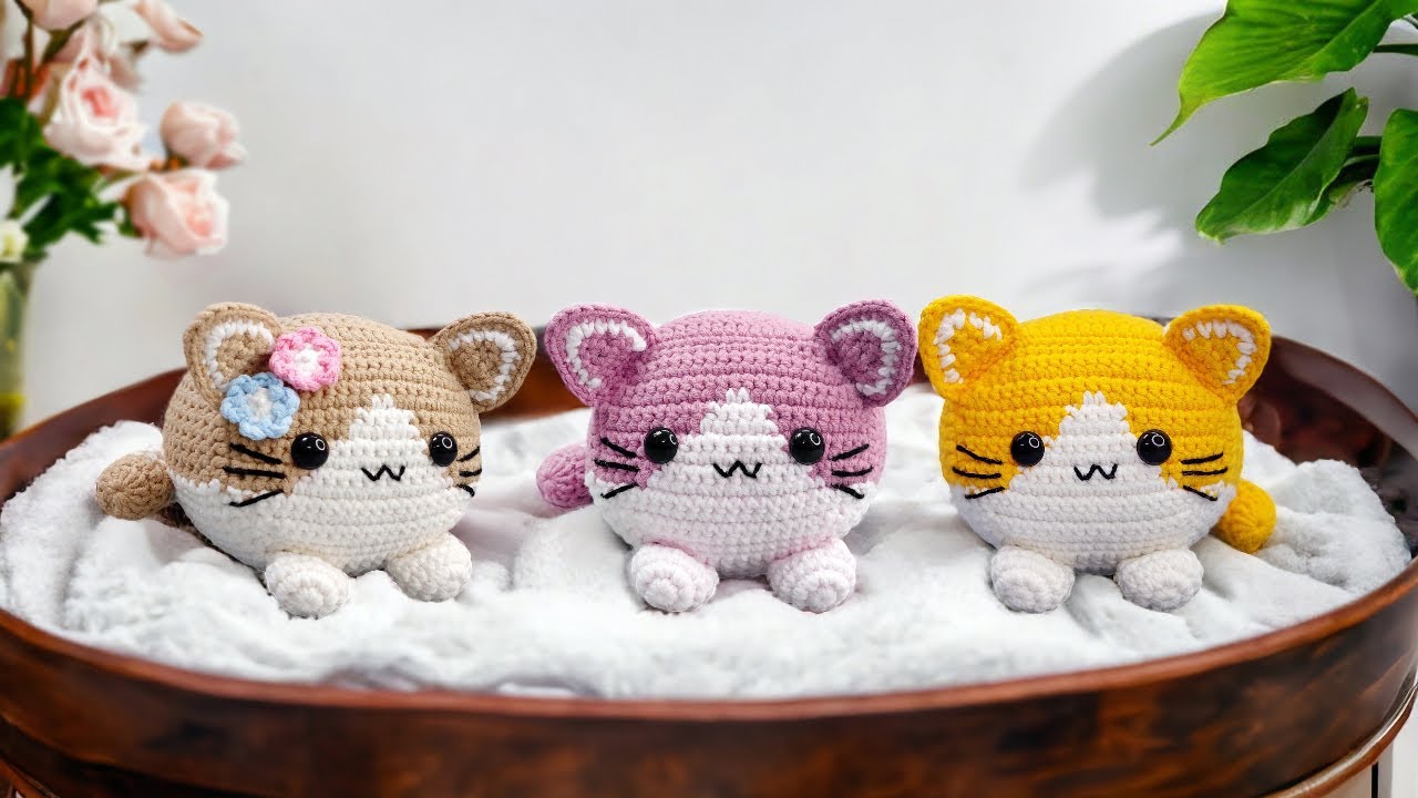 Crochet Cute Cat Loaf Tutorial ♡ Easy Step-by-Step (Subtitles)
