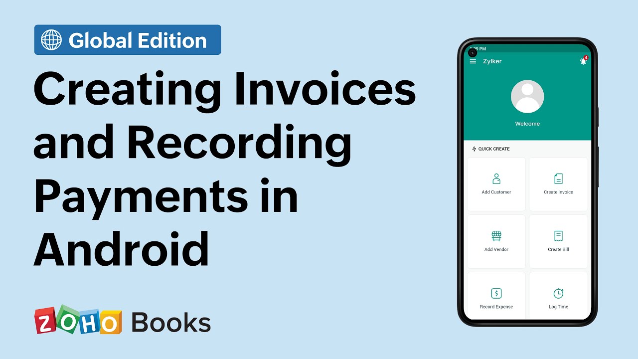Creating Invoices and Recording Payments - Zoho Books Android app