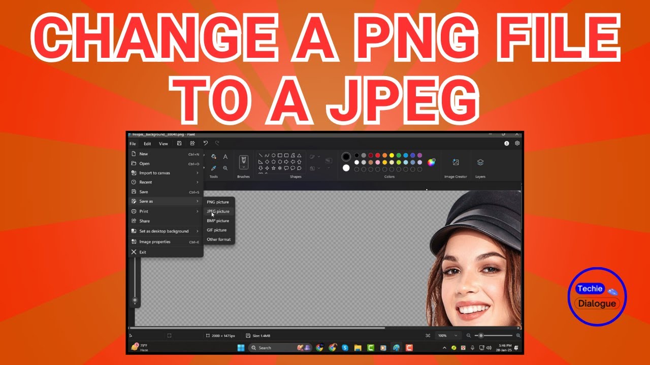 How to Change a PNG File to A JPEG