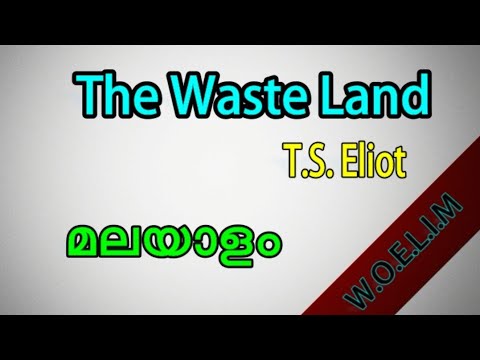 The waste land in Malayalam,The waste land poem summary in Malayalam