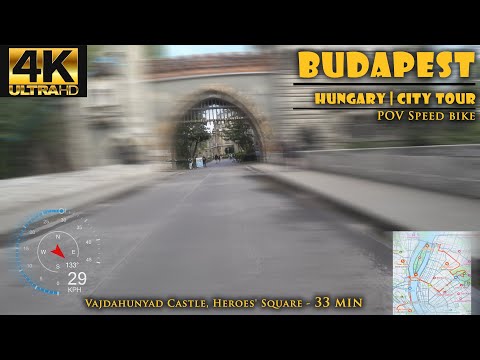 4K | CYCLING THROUGH THE STREETS OF BUDAPEST | Vajdahunyad Castle, Heroes' Square  - 33 min