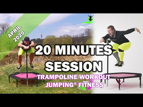 20 minutes trampoline session April 2020 - Jumping® Fitness [VOICE CUEING]