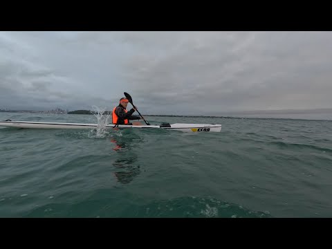 Nick paddling his Fenn Blue-Fin S surfski