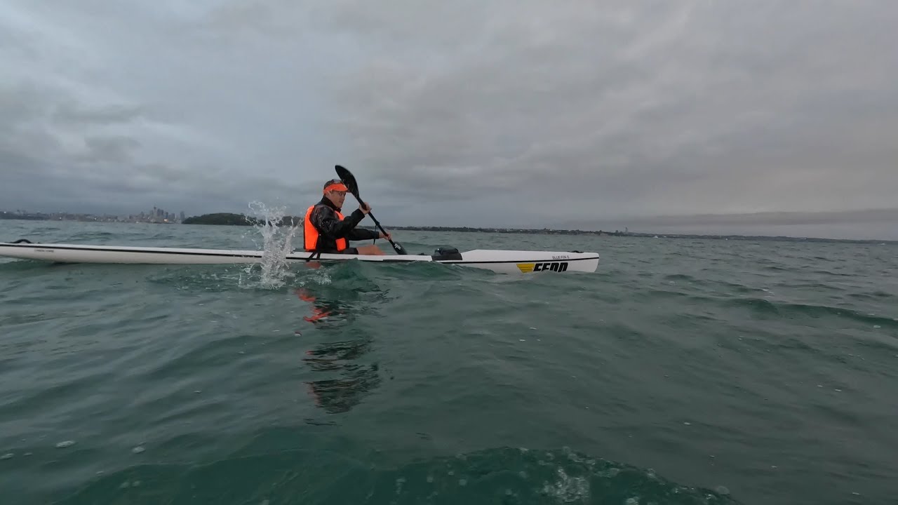 Nick paddling his Fenn Blue-Fin S surfski