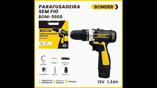 Parafusadeira 12volts com maleta e acessorios
