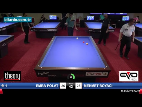 EMRA POLAT & MEHMET BOYACI Bilardo Maçı - 2018 ERKEKLER 1.ETAP-2. Ön Eleme