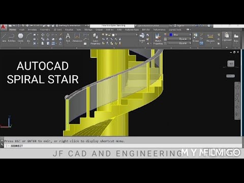 Autocad Free Tutorial---- Spiral Stair with Glass...