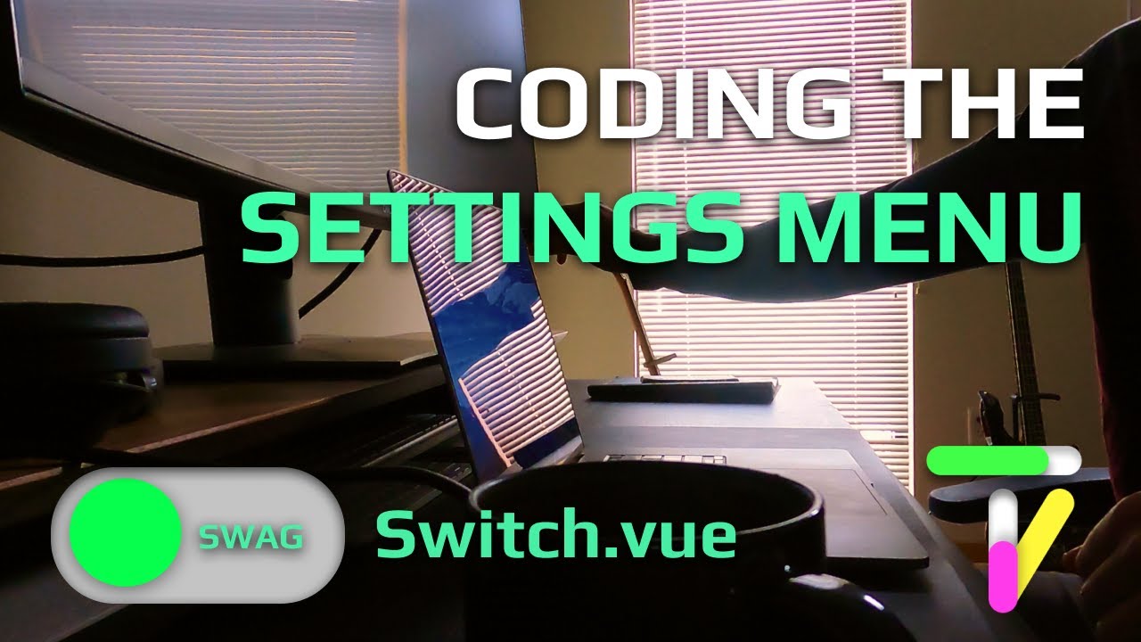 Vue + Electron settings menu and switch component wrapper (GitHub Copilot FTW)