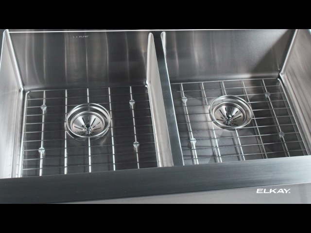 Elkay SS 33 x 22 x 9 Equal Double Dual Mt Sink Kit w Aqua Elkay SS 33 x 22 x 9 Equal Double Dual Mt Sink Kit w Aqua