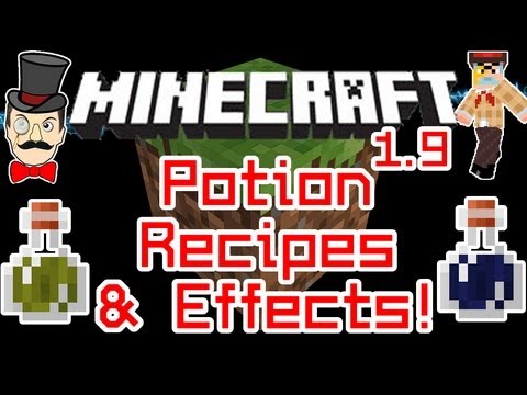 Minecraft 1.9 POTION RECIPES & Effects - Brewing Blindness & Nausea !