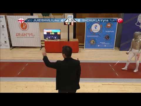 FE 2018 T08 04 F S Individual Yerevan ARM U23 European Championships RED SHCHUKLA TUR vs JIJIEISHVIL