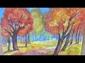 Уроки рисования. Как нарисовать осень гуашью Как нарисовать пейзаж 