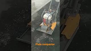 The roads of side shoulder compaction with plate compactor#civilgoutam