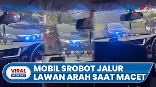 Viral Video Mobil Sedan di Bandung Nekat Serobot Jalur Lawan Arah saat Macet dan Nyalakan Strobo