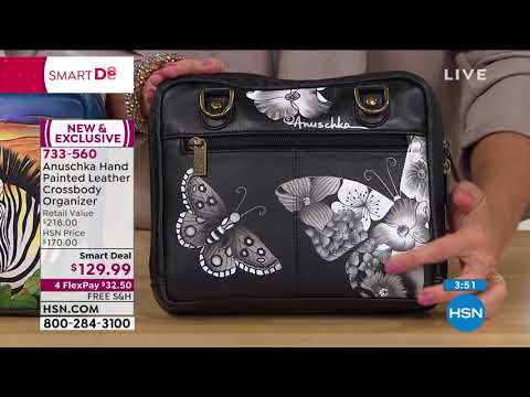 Anuschka Hand Painted Leather Crossbody Organizer