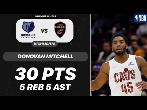 Donovan Mitchell vs Memphis Grizzlies | 30 PTS 5 REB 5 AST 2 STL | NBA 11-16-2025 Highlights