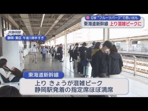 YouTube Video ゴールデンウィークも終盤　東海道新幹線はUターンラッシュのピークに　静岡駅も混雑