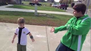 Real Life Ben 10 HeatBlast & SpiderMonkey vs: 2 Evil Bad Guys!