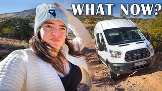 Our van was NOT built to drive down these dirt tracks...